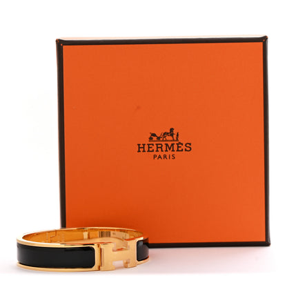 Hermes Enamel Narrow Clic Clac H Bracelet PM Black 5 of 5