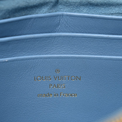 Louis Vuitton Embroidered Monogram Denim New Wave Chain Pochette Blue 6 of 11