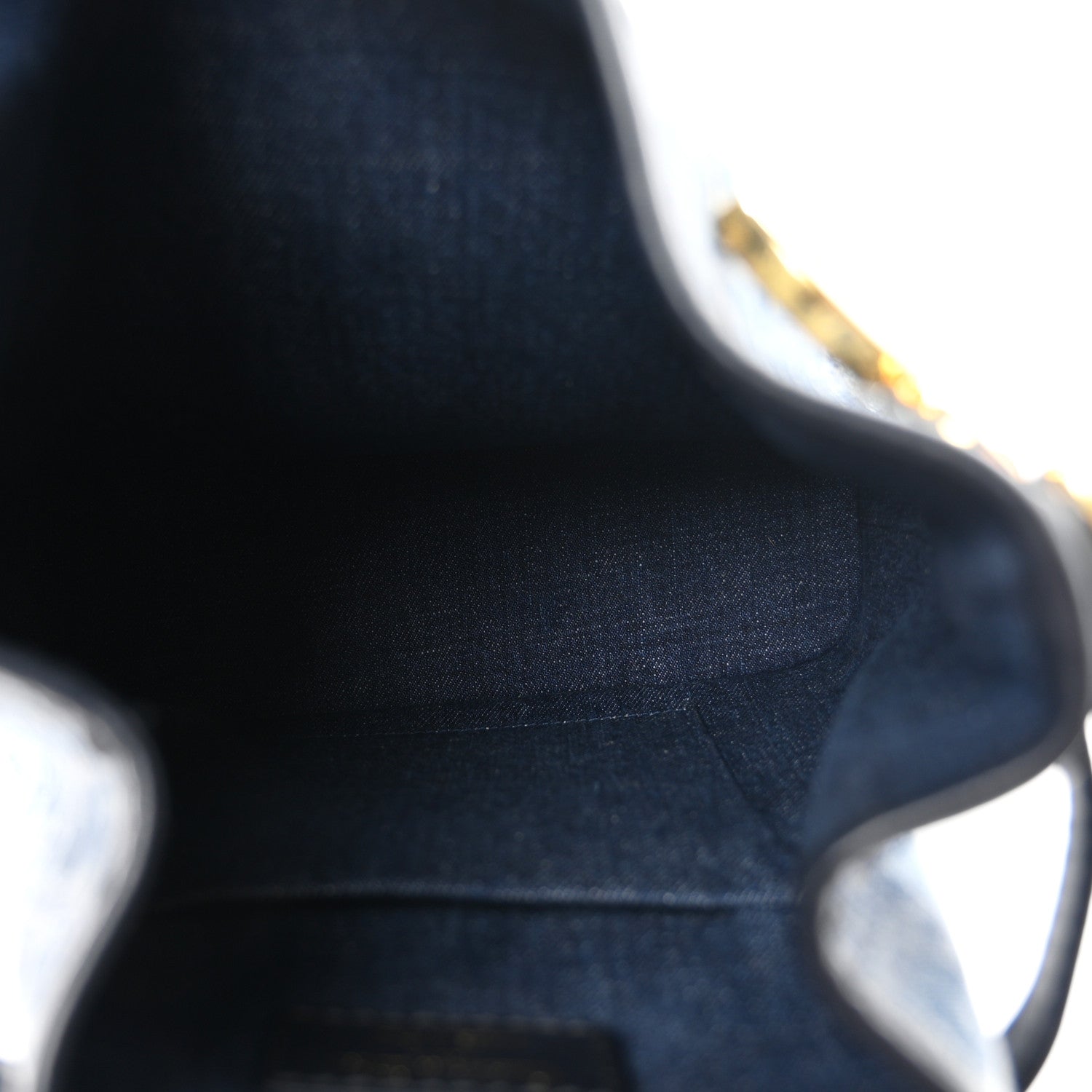 Christian Dior Denim Oblique Jacquard Medium C'est Chain Bucket Bag Denim Blue 4 of 10