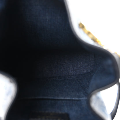 Christian Dior Denim Oblique Jacquard Medium C'est Chain Bucket Bag Denim Blue 4 of 10