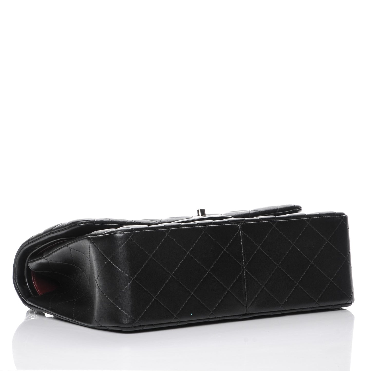 Lambskin Quilted Jumbo Double Flap Black