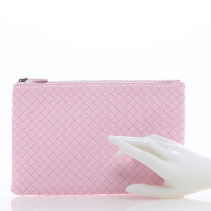 Bottega Veneta Nappa Intrecciato Medium Zip Pouch Pink 2 of 6