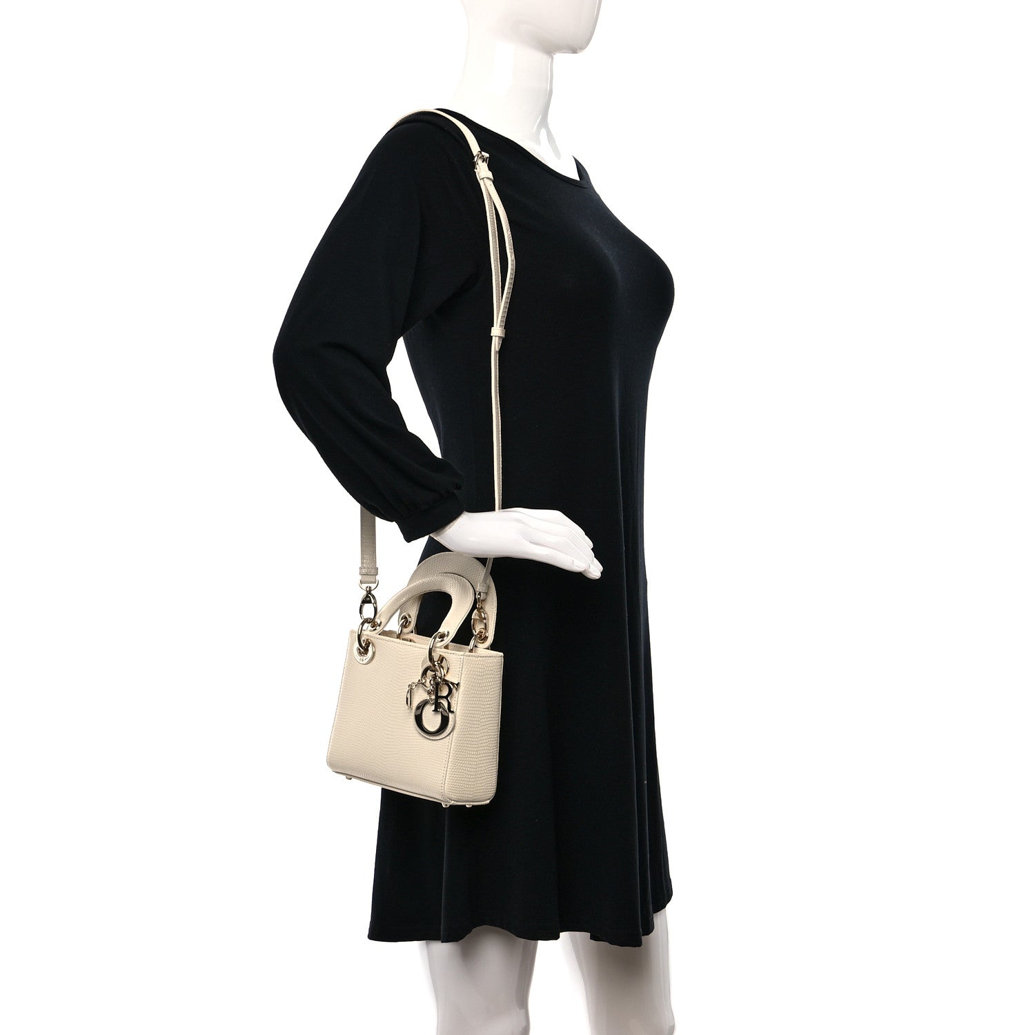 Christian Dior Lizard Mini Lady Dior White 2 of 17
