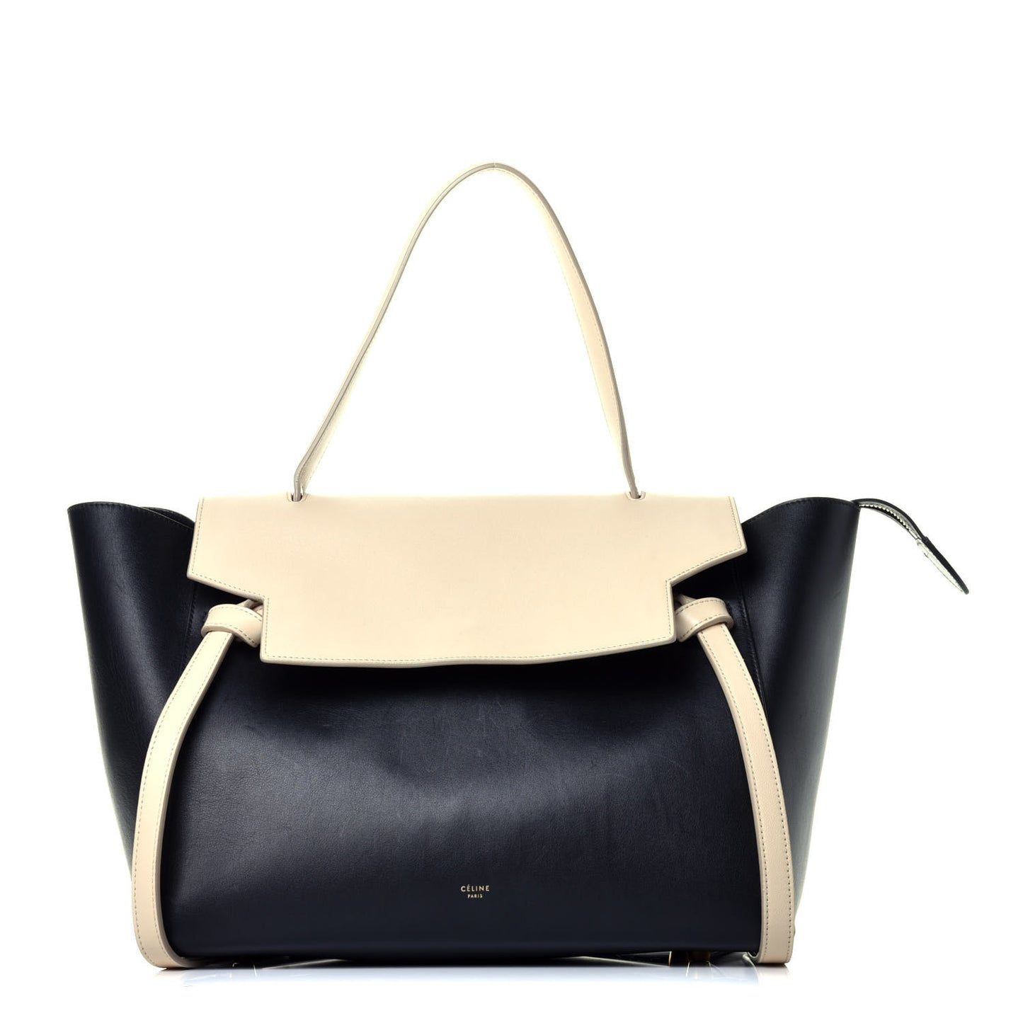 Smooth Calfskin Small Bi-Color Belt Bag Black Cream