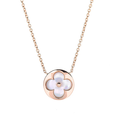 Louis Vuitton 18K Pink Gold Mother Of Pearl Blossom Sun Pendant Necklace 4 of 8