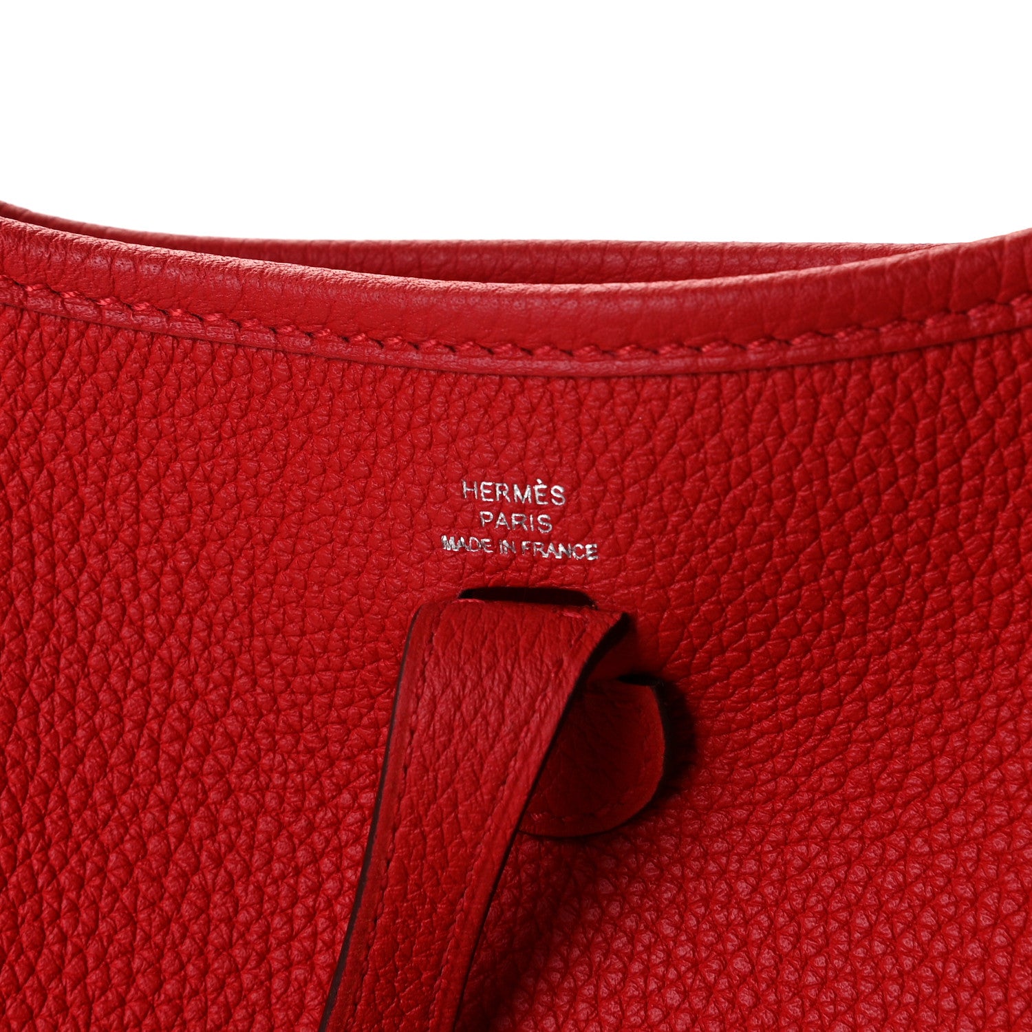 Hermes Taurillon Clemence Evelyne TPM Rouge De Coeur Bleu Du Nord 7 of 8