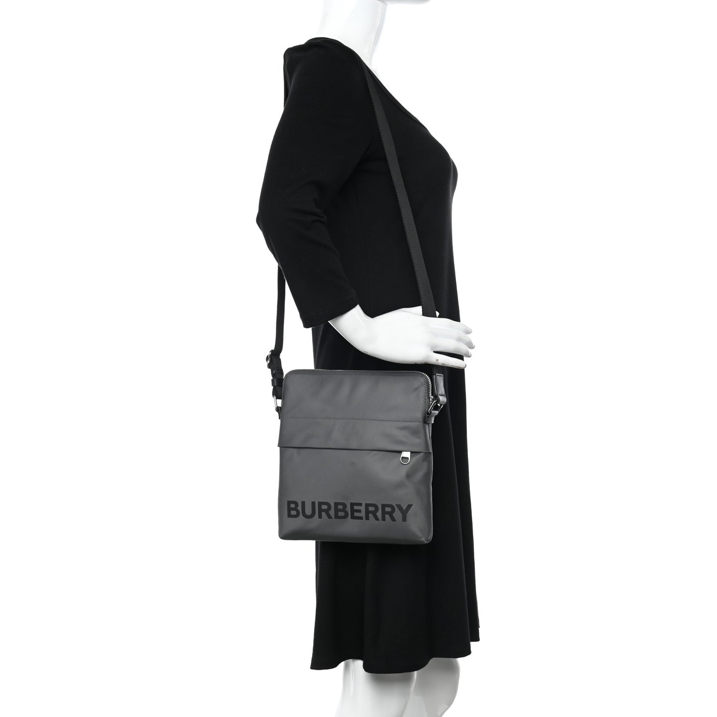 Nylon Neo Crossbody Bag Charcoal Grey