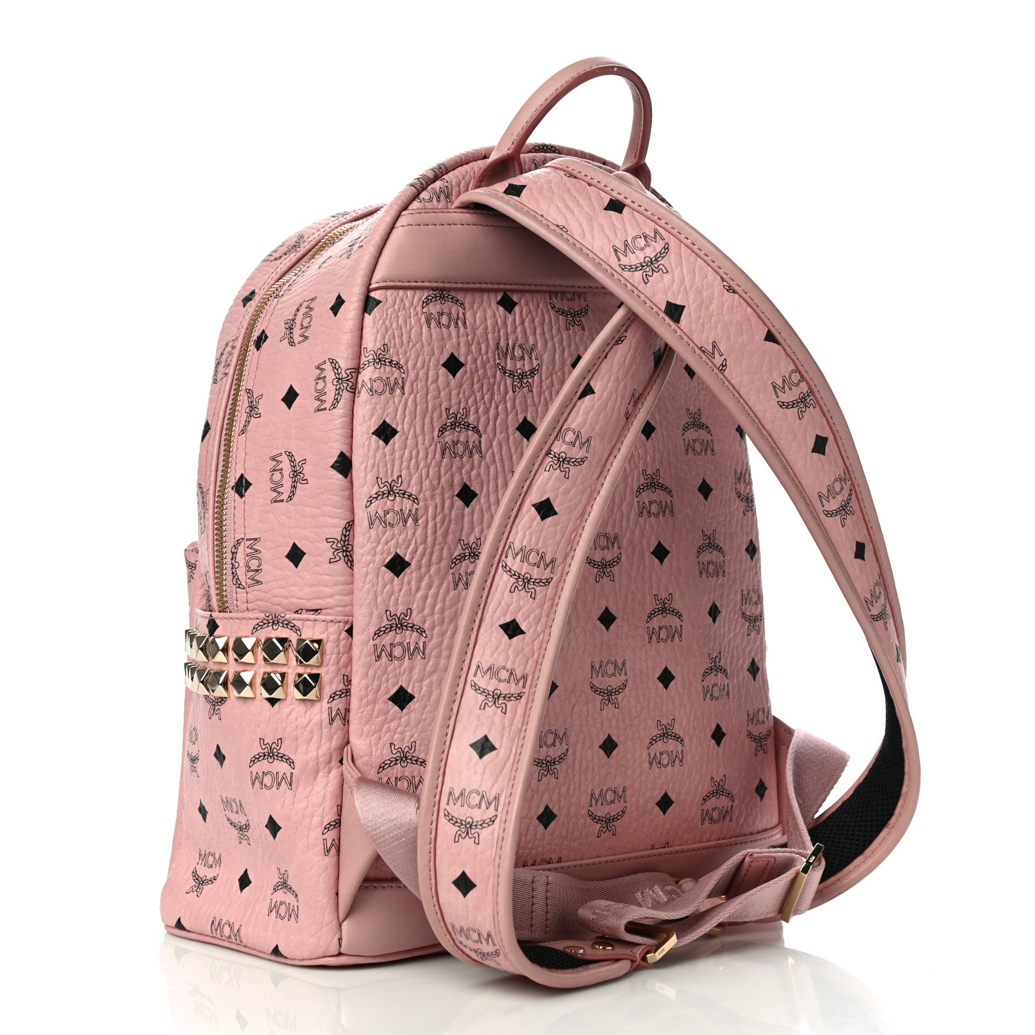 MCM Visetos Small Side Stud Stark Backpack Soft Pink 3 of 10