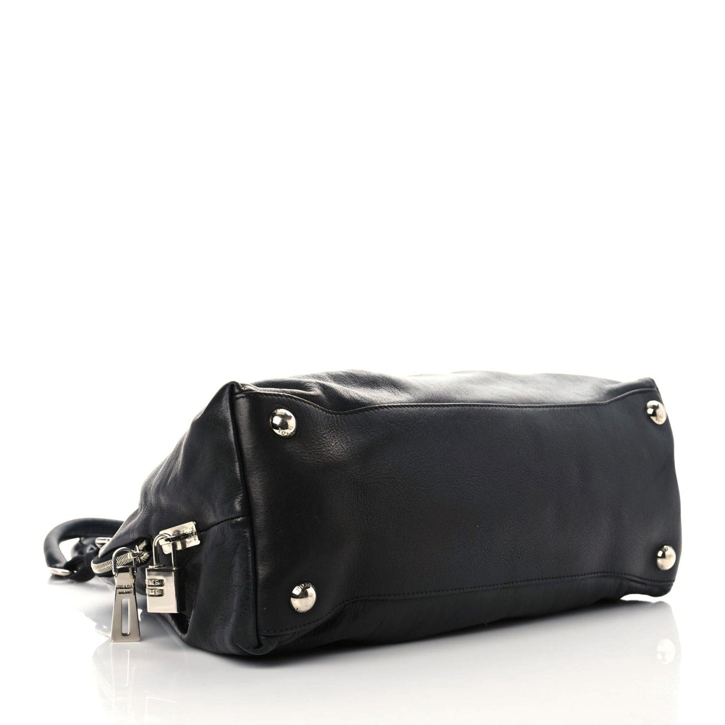 Soft Calf Pleated Tote Black