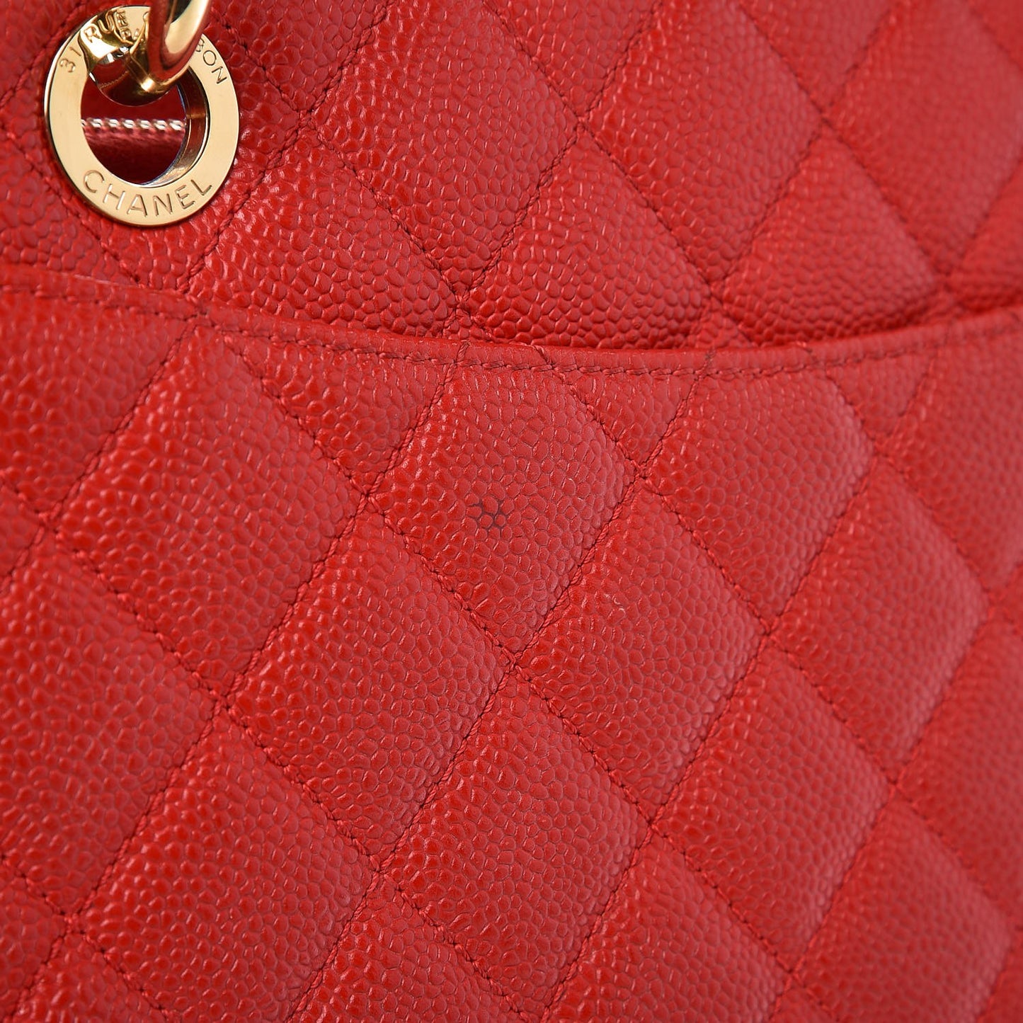 Caviar Quilted Grand Shopping Tote GST Red