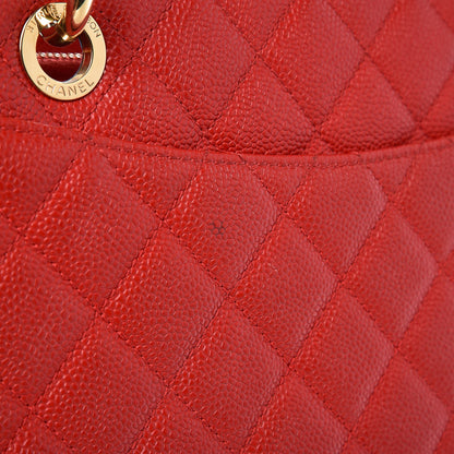 Chanel Caviar Quilted Grand Shopping Tote GST Red 12 of 13