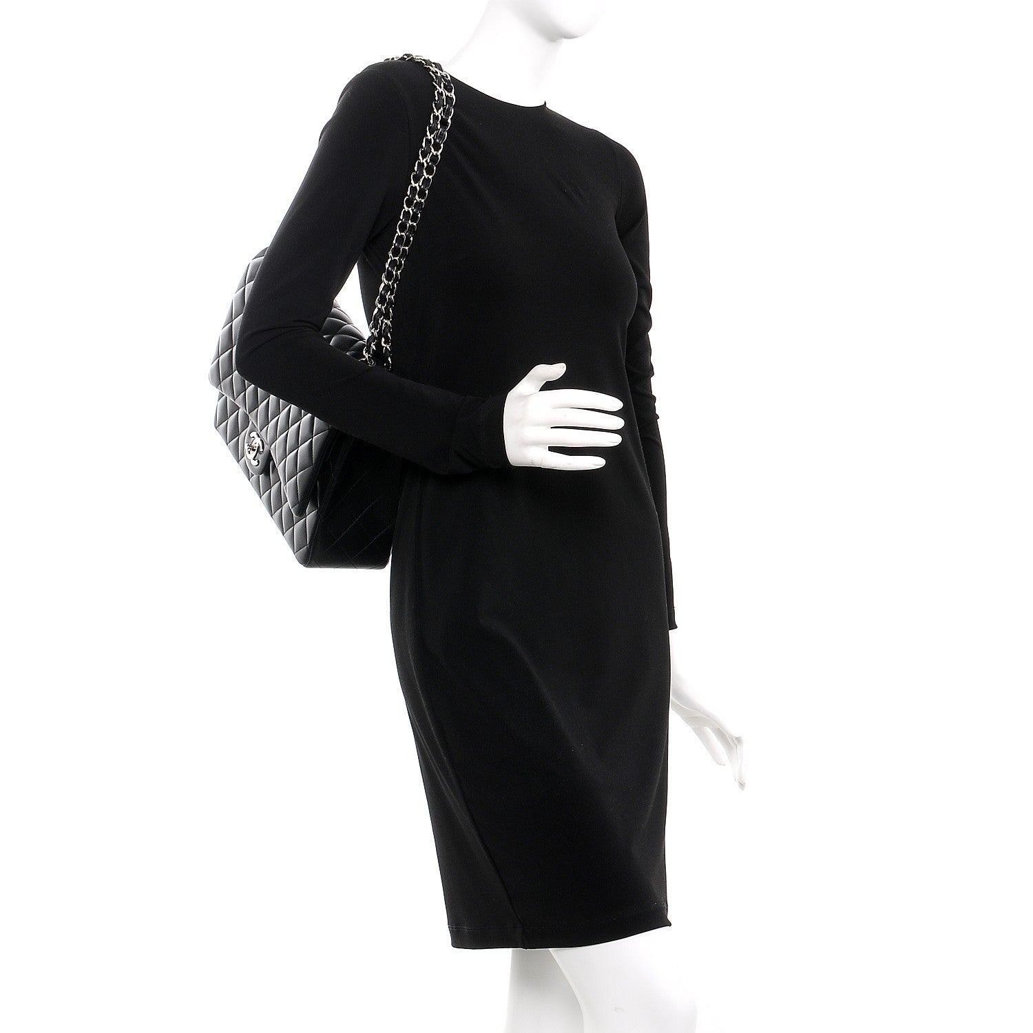 Chanel Lambskin Quilted Maxi Double Flap Black 3 of 8