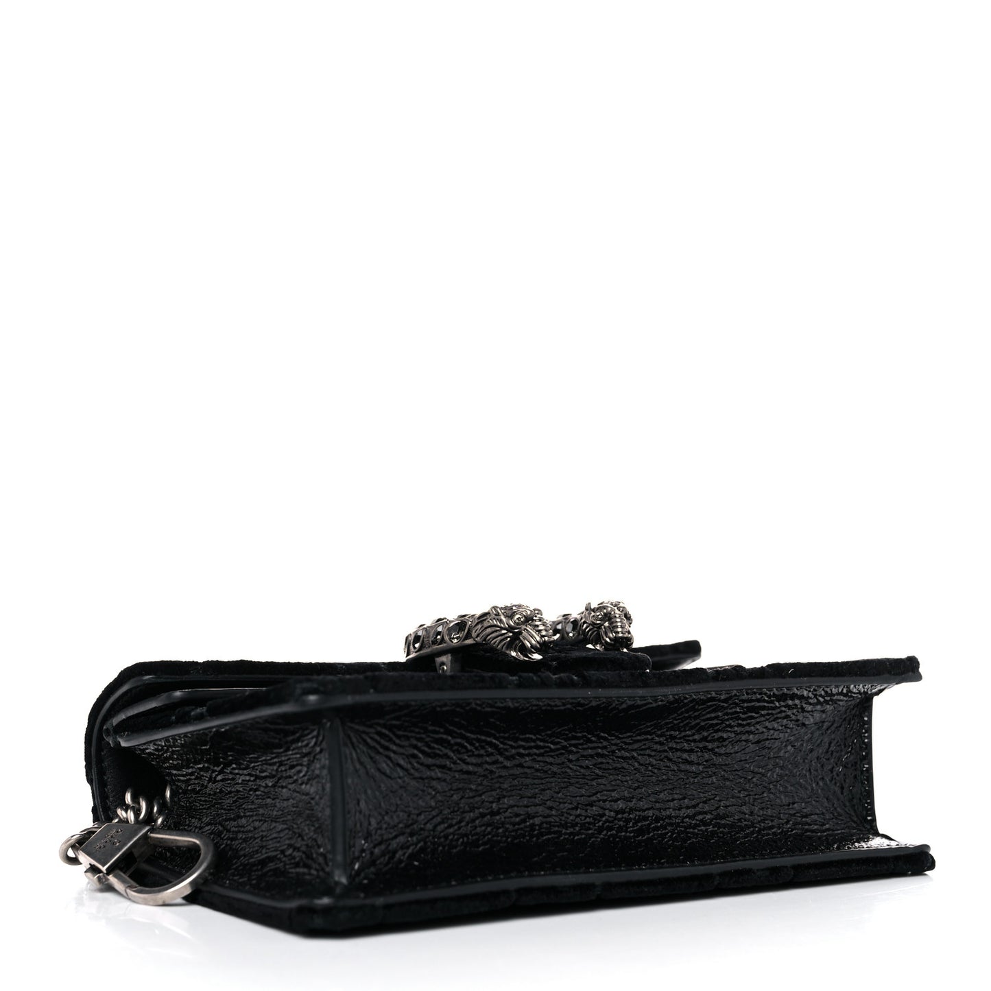 Velvet GG Monogram Super Mini Dionysus Shoulder Bag Black