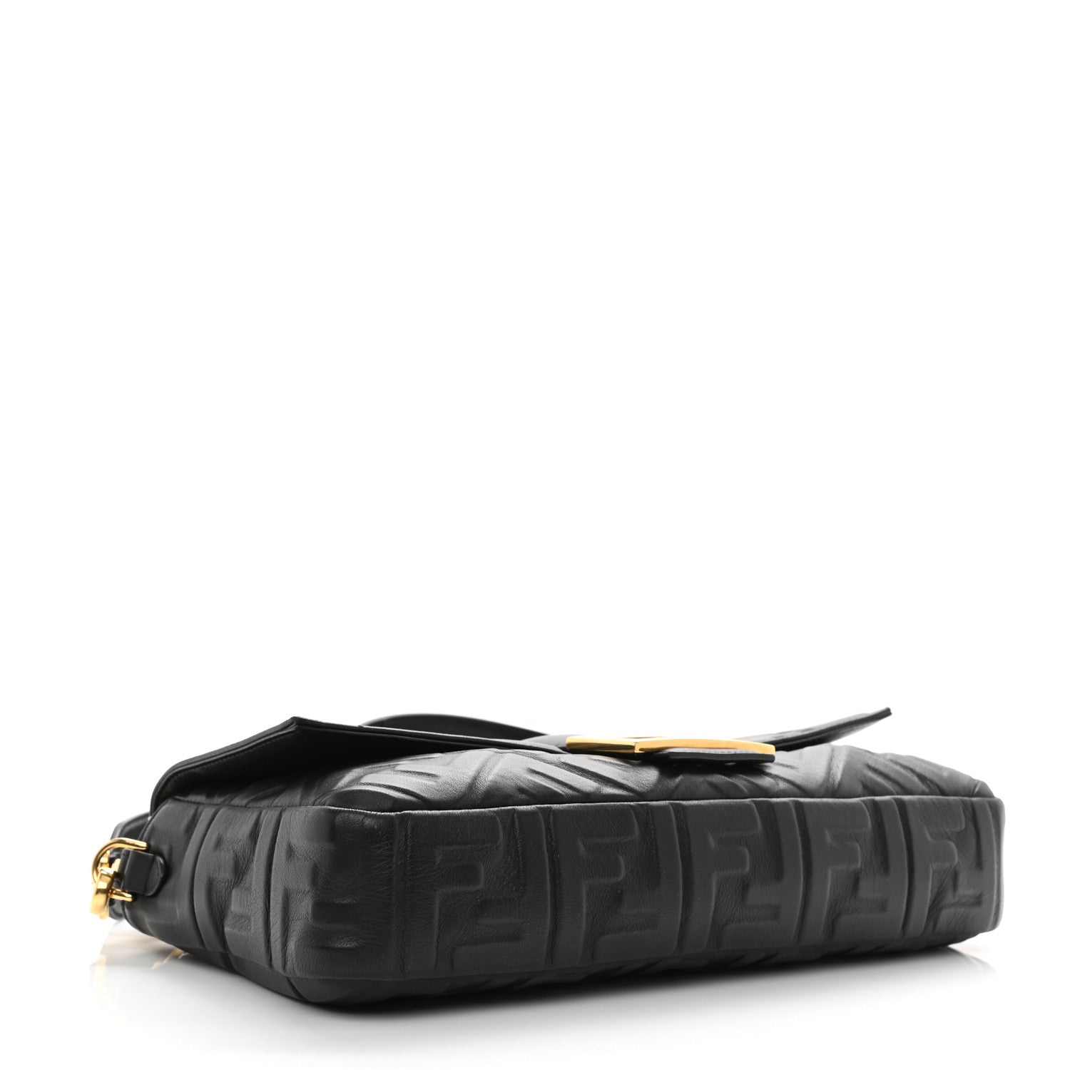 Fendi Nappa FF 1974 Embossed Large Baguette Black 4 of 8