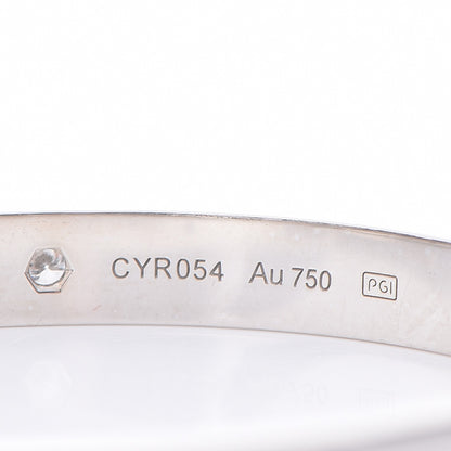 Cartier 18K White Gold 4 Diamond LOVE Bracelet 17 7 of 10