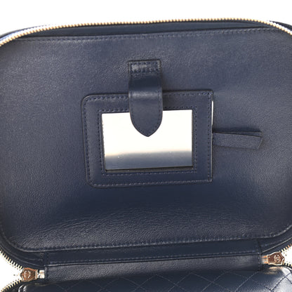 Chanel Caviar Quilted Large CC Filigree Vanity Case Navy 10 of 11