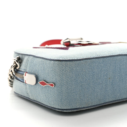 Christian Louboutin Denim Sequin Love Mini Rubylou Crossbody Blue Multicolor 9 of 12