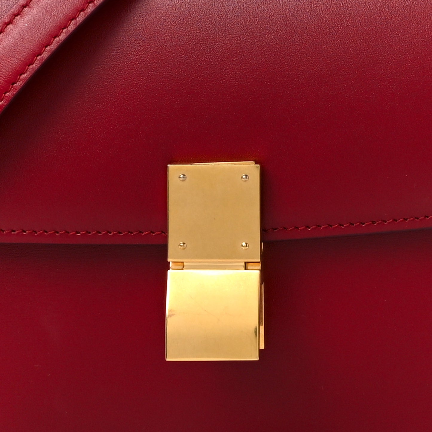 Box Calfskin Teen Classic Box Flap Bag Red