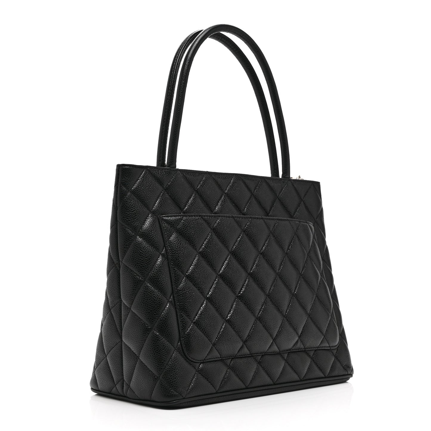Caviar Quilted Medallion Tote Black