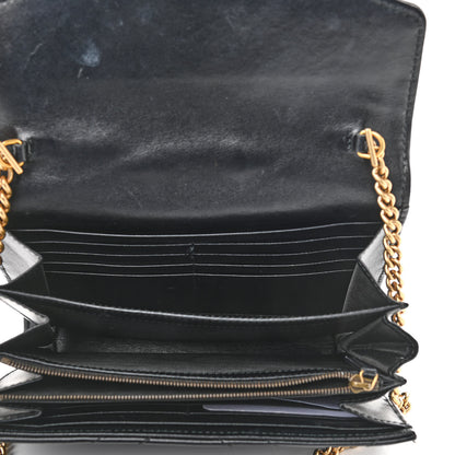Gucci Calfskin Matelasse GG Marmont Chain Wallet Black 5 of 13