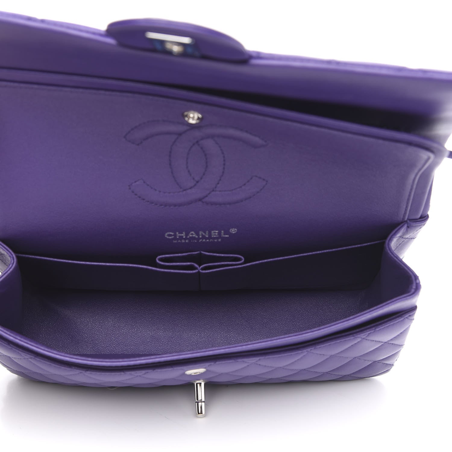 Chanel Lambskin Quilted Medium Double Flap Purple 5 of 11