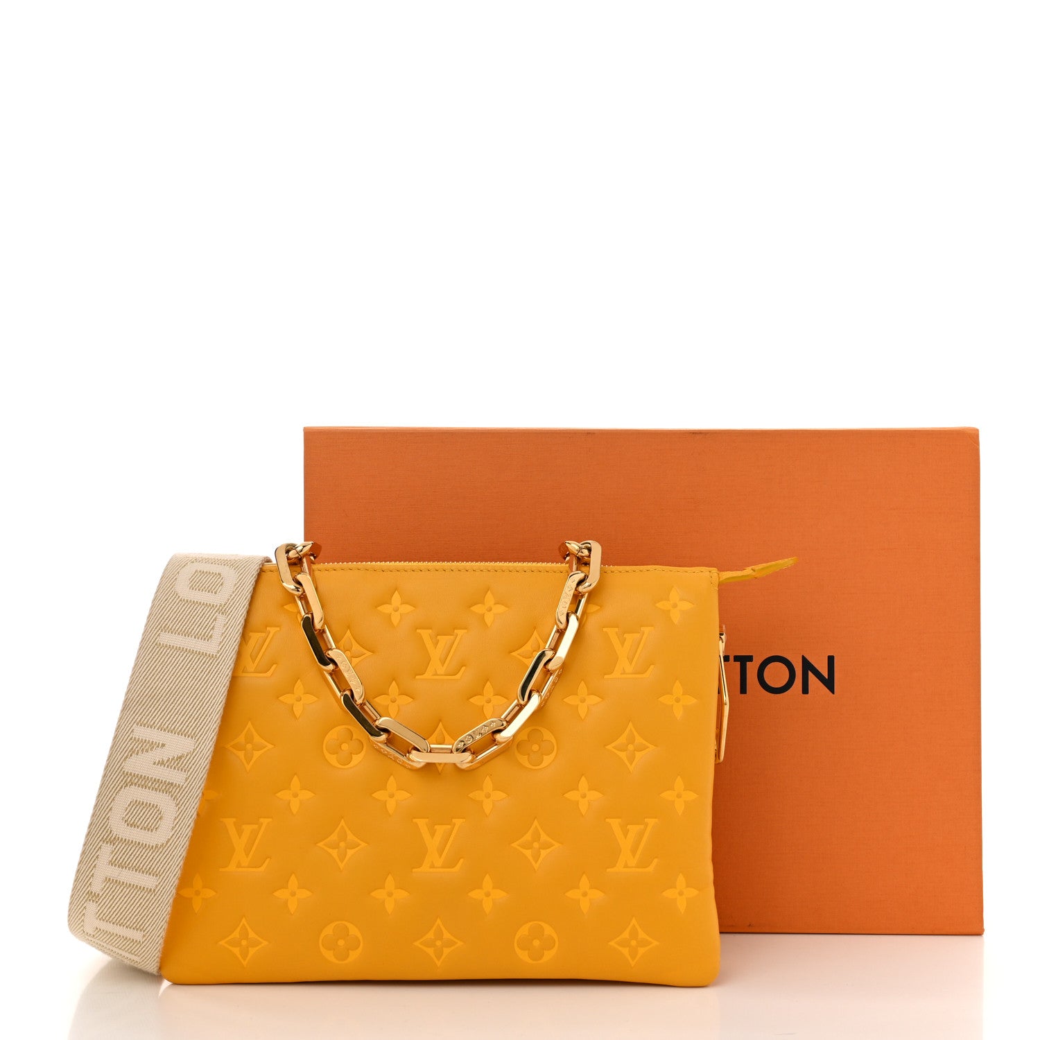 Louis Vuitton Lambskin Embossed Monogram Coussin PM Sunflower 10 of 10
