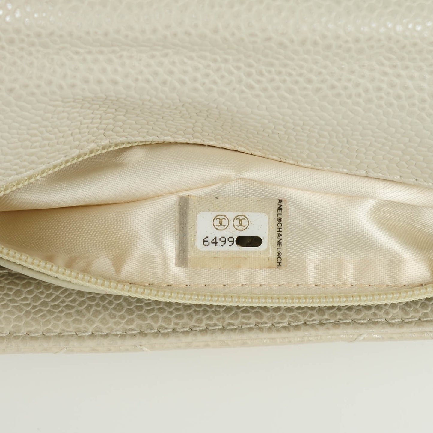 Caviar Quilted Mini Evening Bag Pearl
