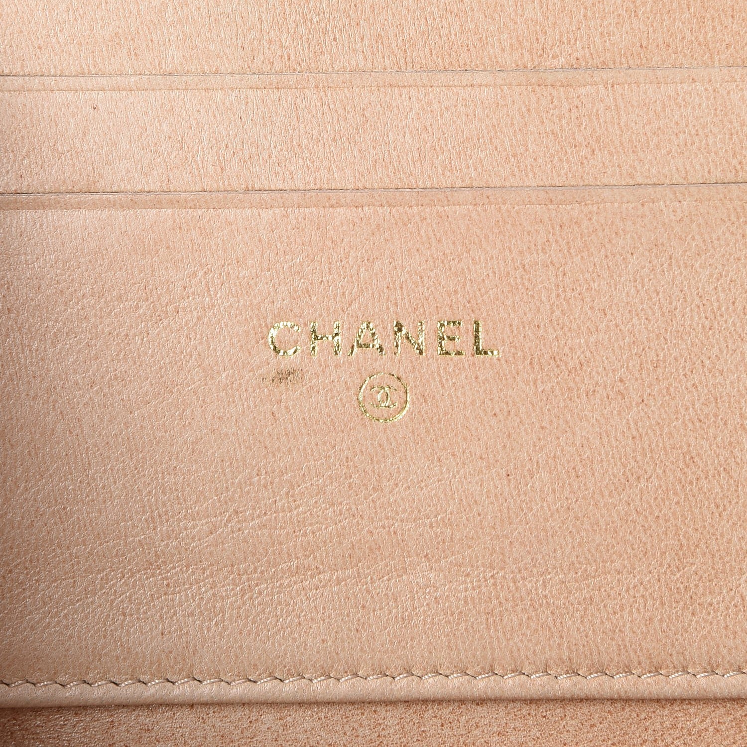Chanel Lambskin Camellia Embossed Zip Around Card Holder Light Beige 6 of 10