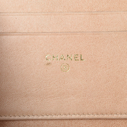 Chanel Lambskin Camellia Embossed Zip Around Card Holder Light Beige 6 of 10