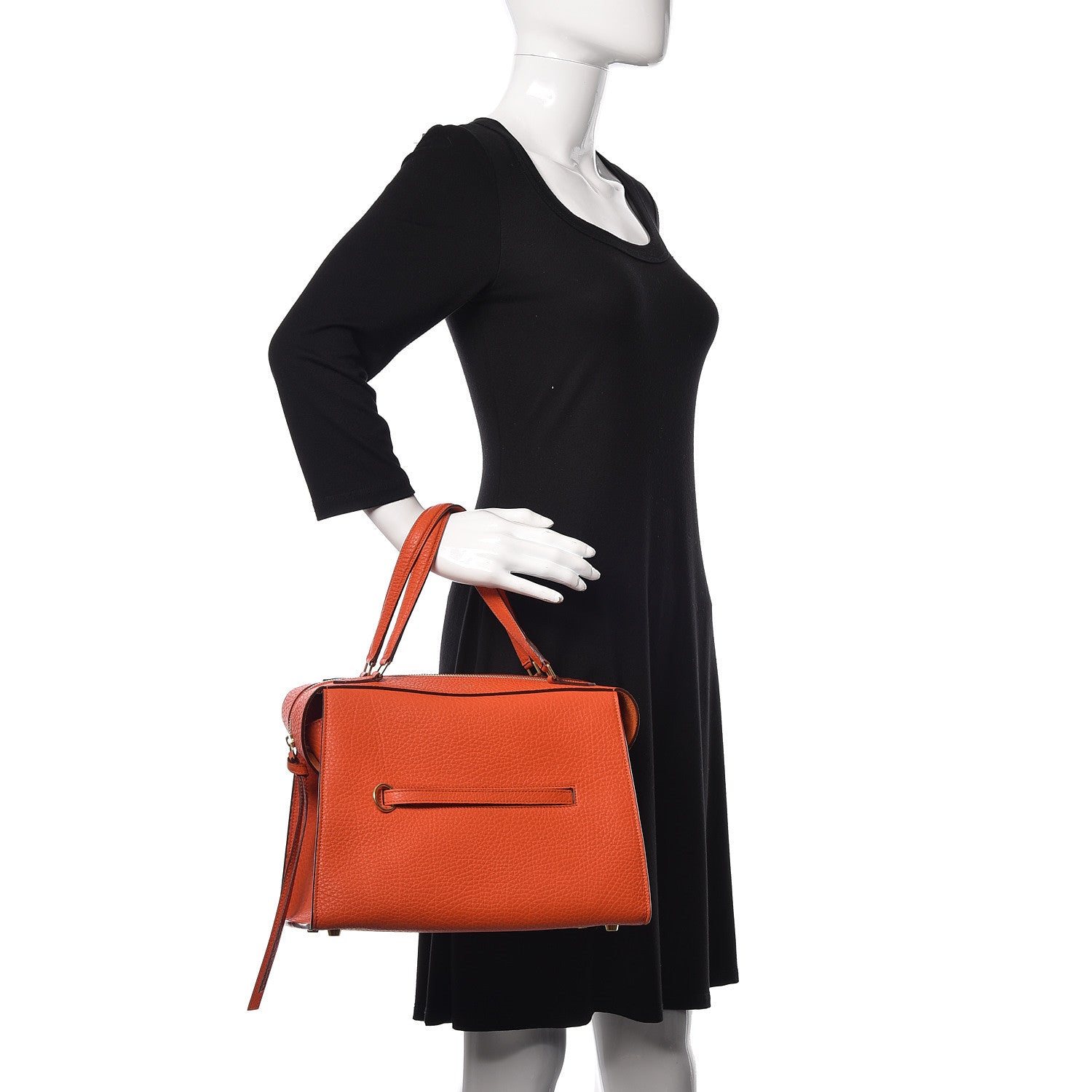 Celine Bullhide Calfskin Small Ring Handbag Burnt Orange 2 of 10