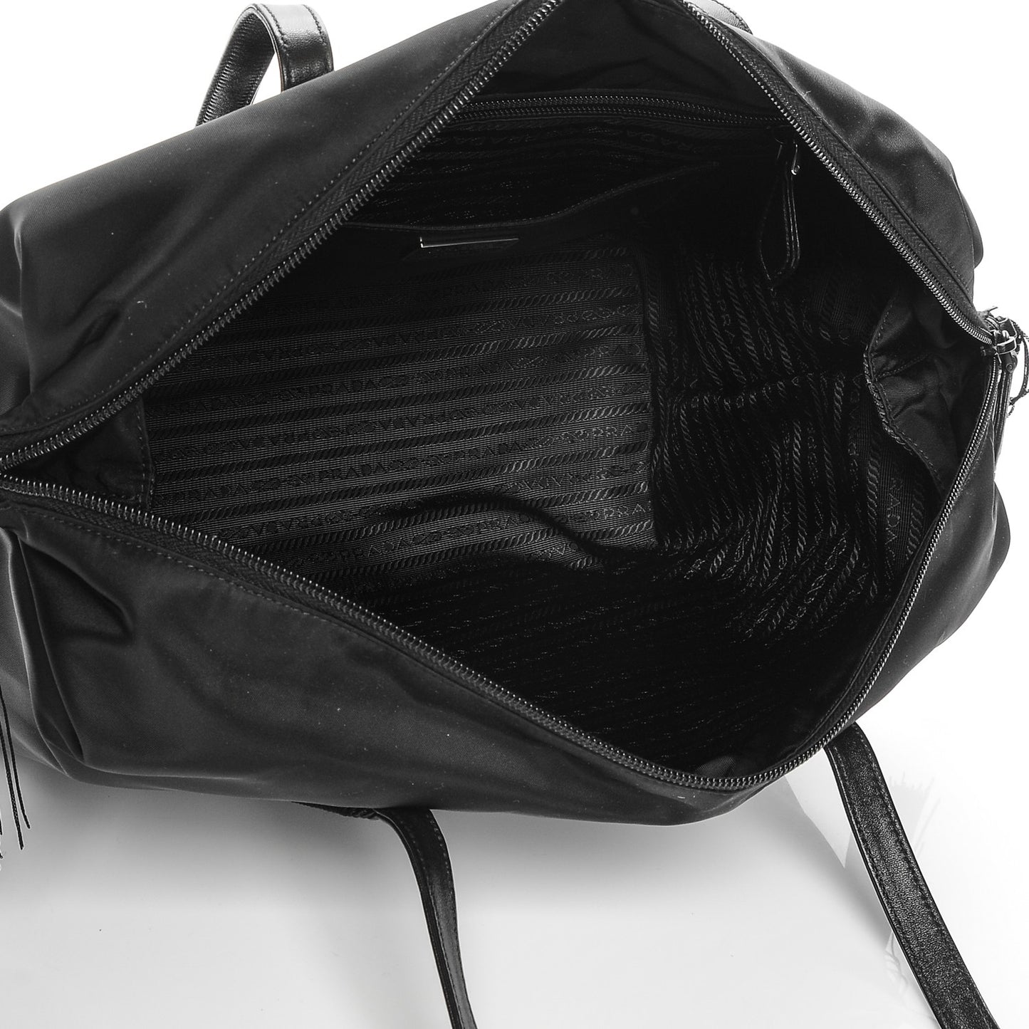 Tessuto Nylon Tassel Duffel Bag Black
