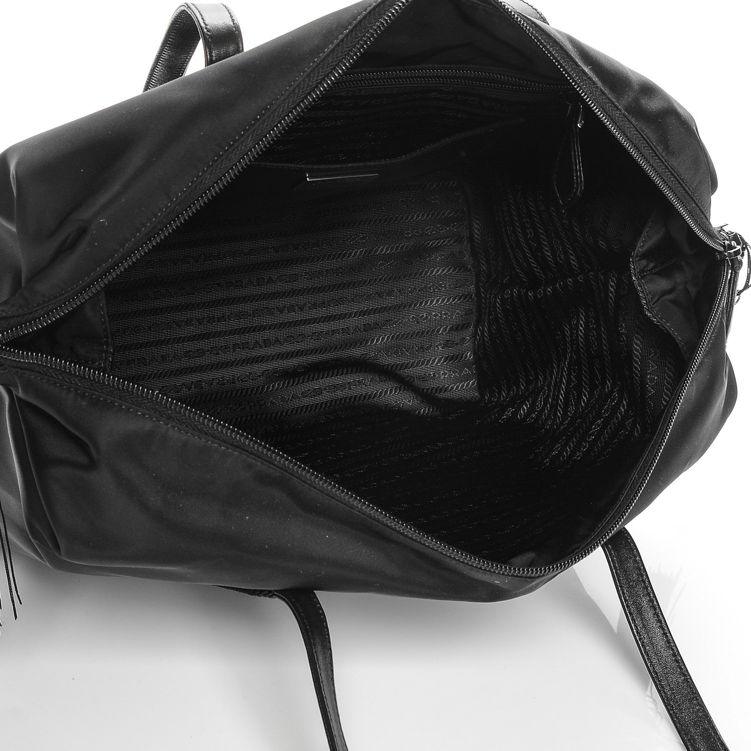 Prada Tessuto Nylon Tassel Duffel Bag Black 5 of 7