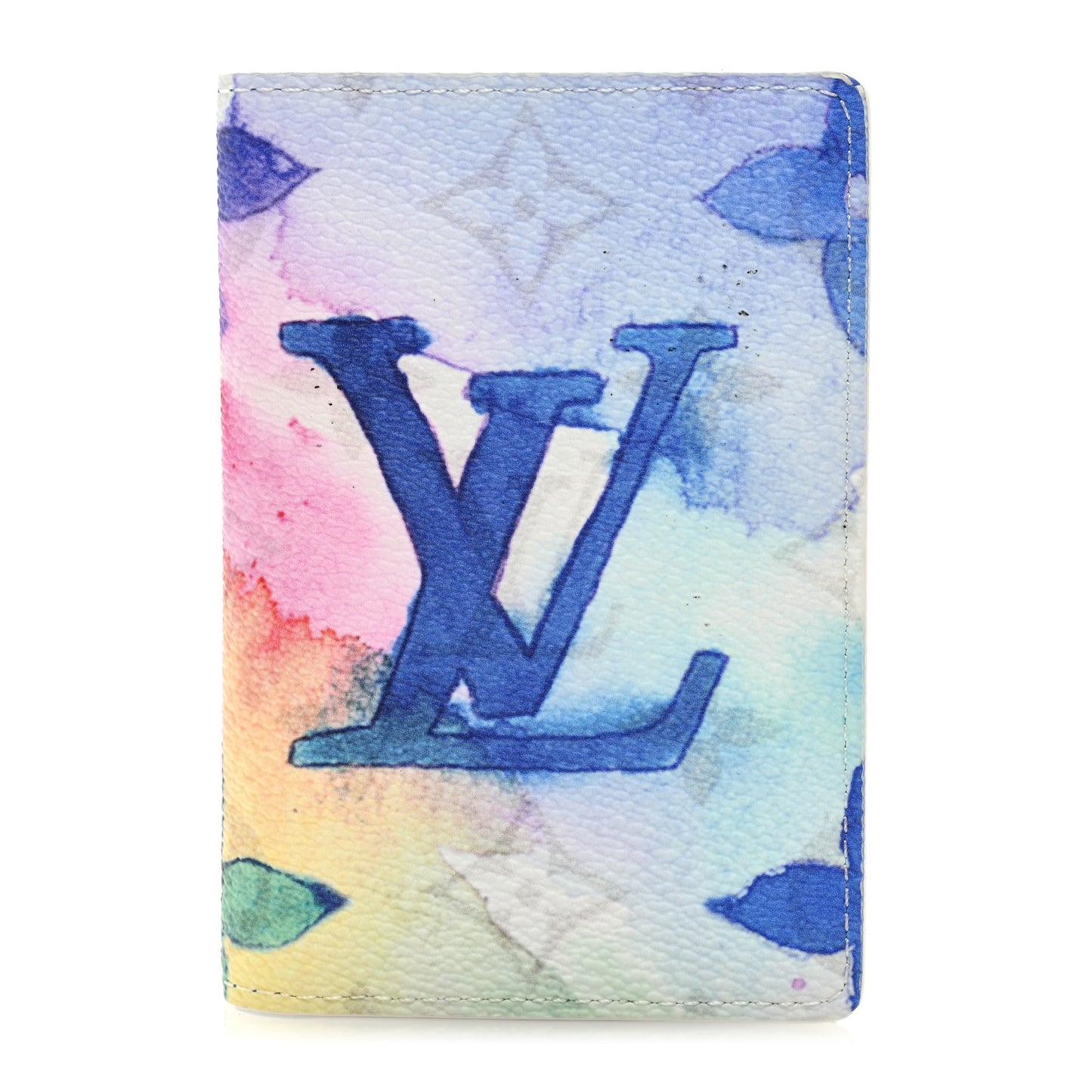 Monogram Watercolor Pocket Organizer NM Multicolor