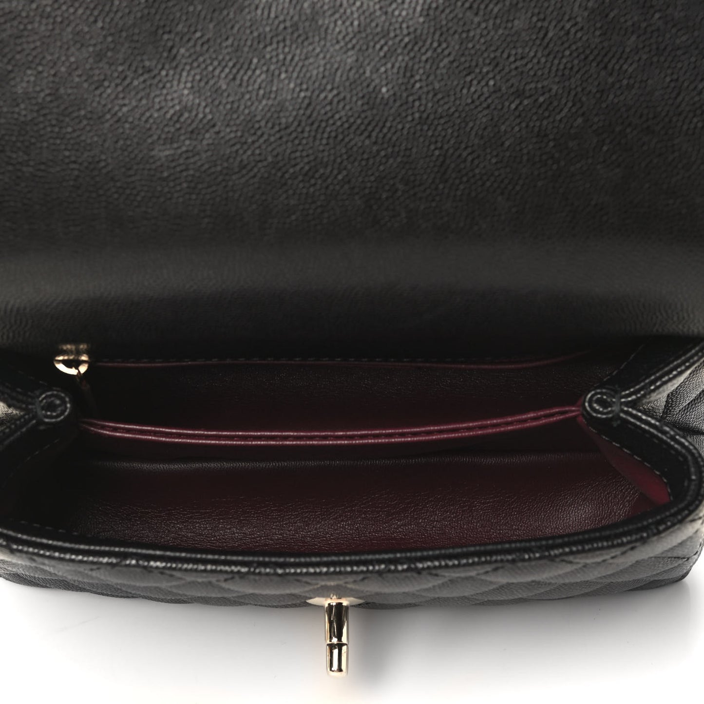 Caviar Quilted Mini Coco Handle Flap Black