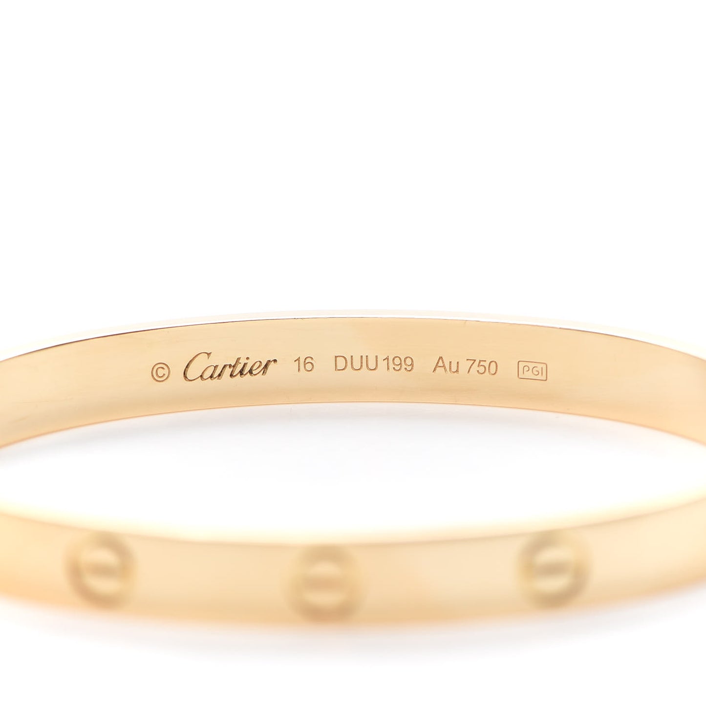 18K Yellow Gold LOVE Bracelet 16