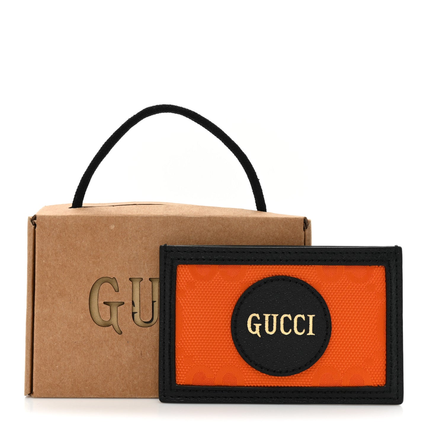 Econyl Nylon Monogram Off The Grid Card Case Carrot Orange Black