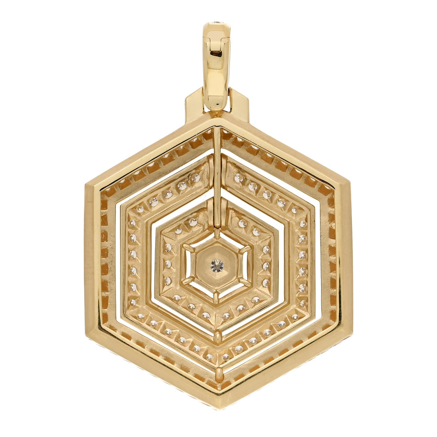 David Yurman 18K Yellow White Gold Diamond 37mm Large Carlyle Pendant 3 of 4