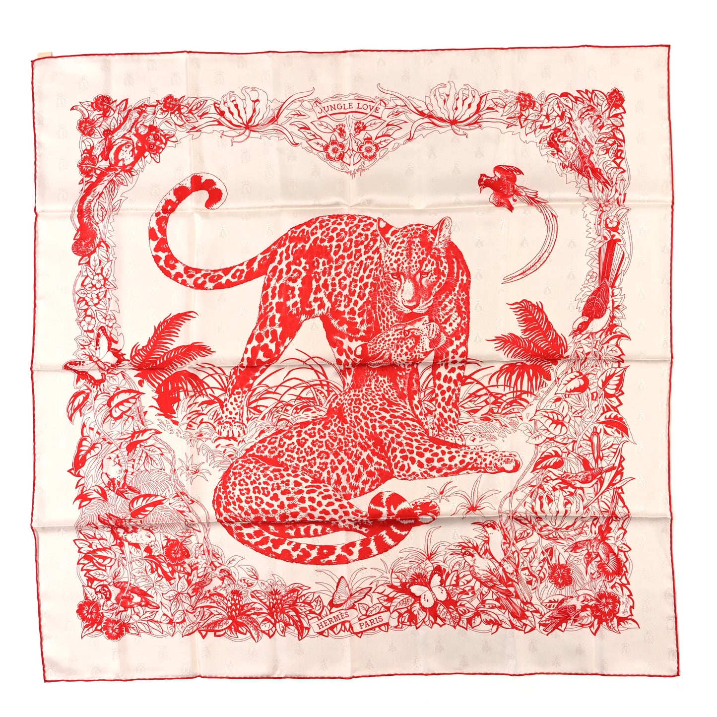Cashmere Silk Jungle Love Tattoo Shawl 140 White Rouge