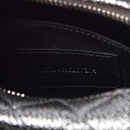 Saint Laurent Metallic Grain De Poudre Y Quilted Monogram Mini Loulou Camera Bag Gun Metal 7 of 8