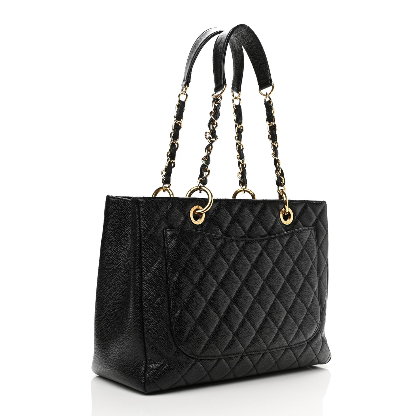 Caviar Quilted Grand Shopping Tote GST Black