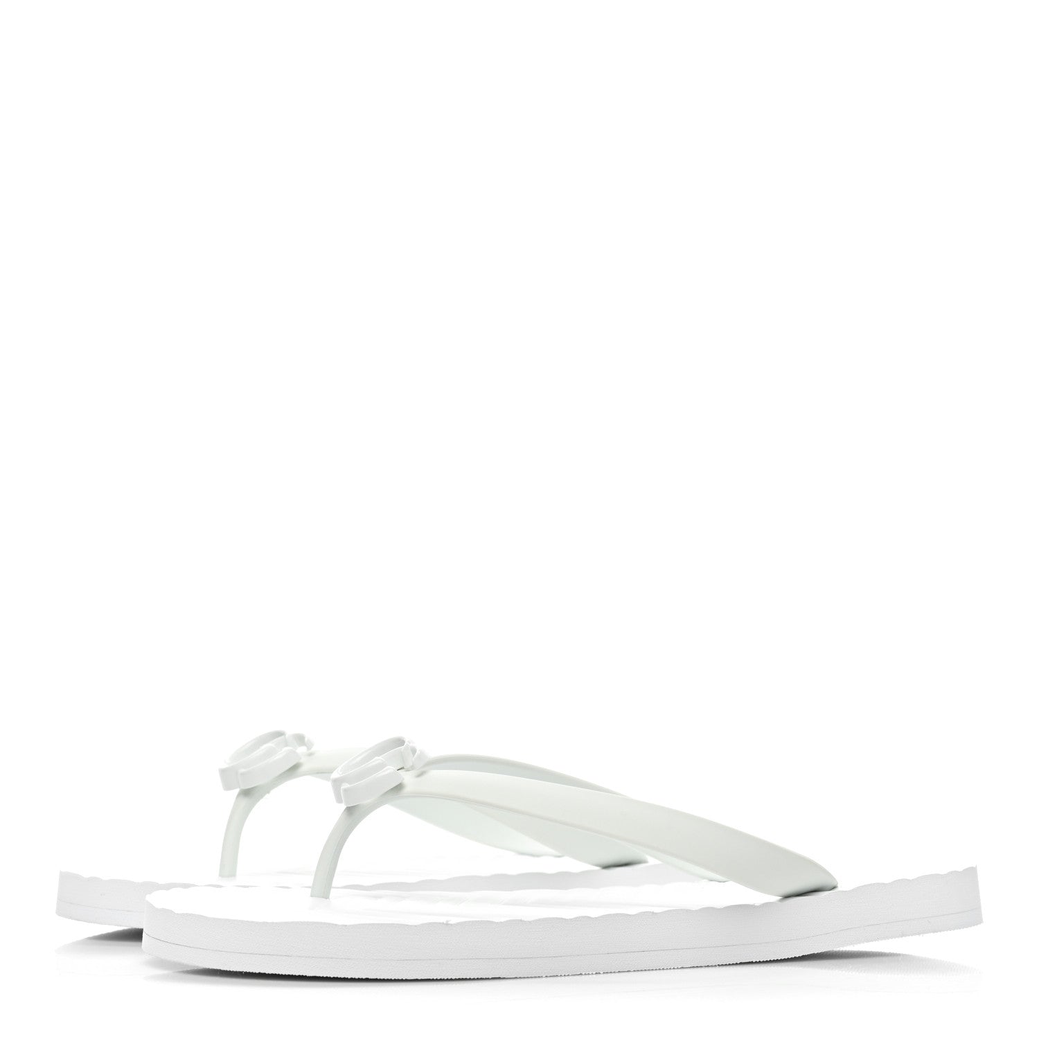 Gucci Rubber Chevron Mens GG Thong Flat Sandals 8 Great White 3 of 8