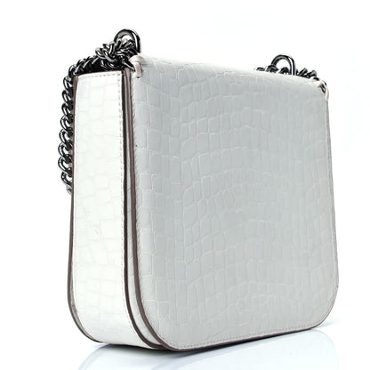 Stella McCartney Embossed Crocodile Effect Medium Falabella Box Shoulder Bag Ivory 2 of 4