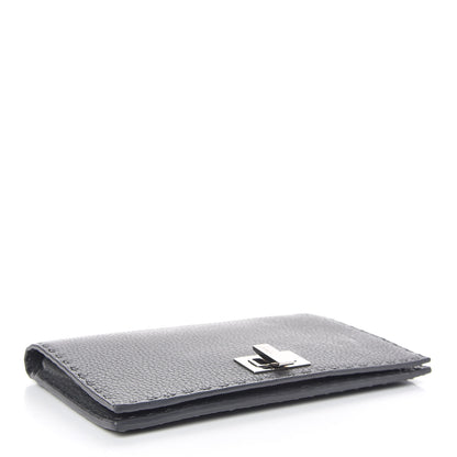 Fendi Cuoio Romano Selleria Mini Peekaboo Clutch Wallet Asfalto 5 of 11