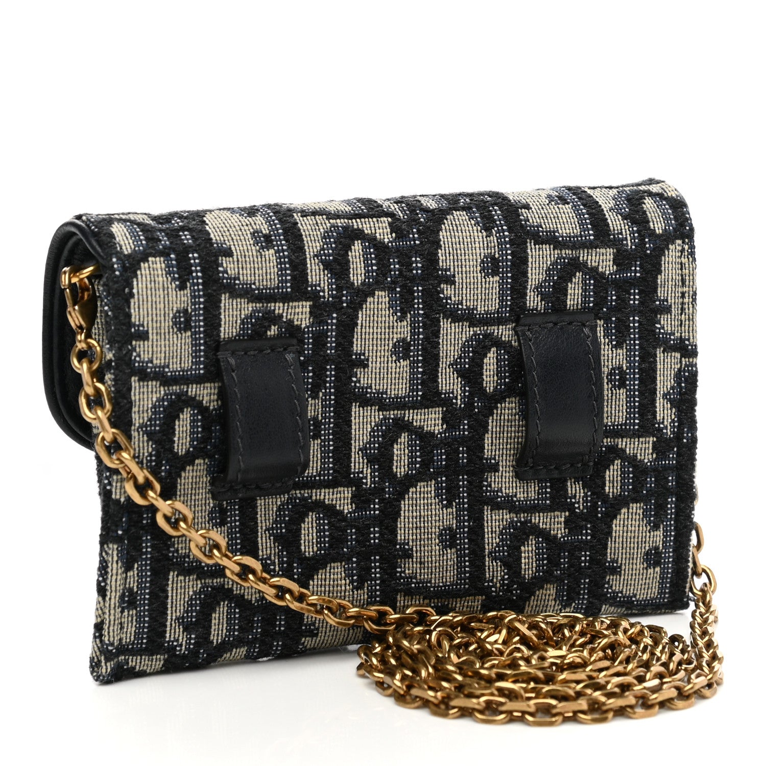 Christian Dior Oblique Nano Saddle Chain Pouch Blue 2 of 8