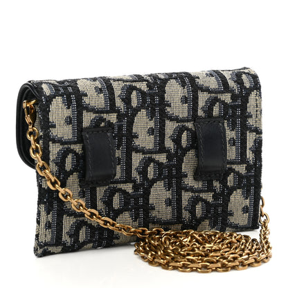 Christian Dior Oblique Nano Saddle Chain Pouch Blue 2 of 8