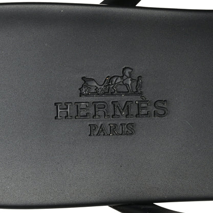 Hermes Rubber Womens Egerie Sandals 38 Black 7 of 9