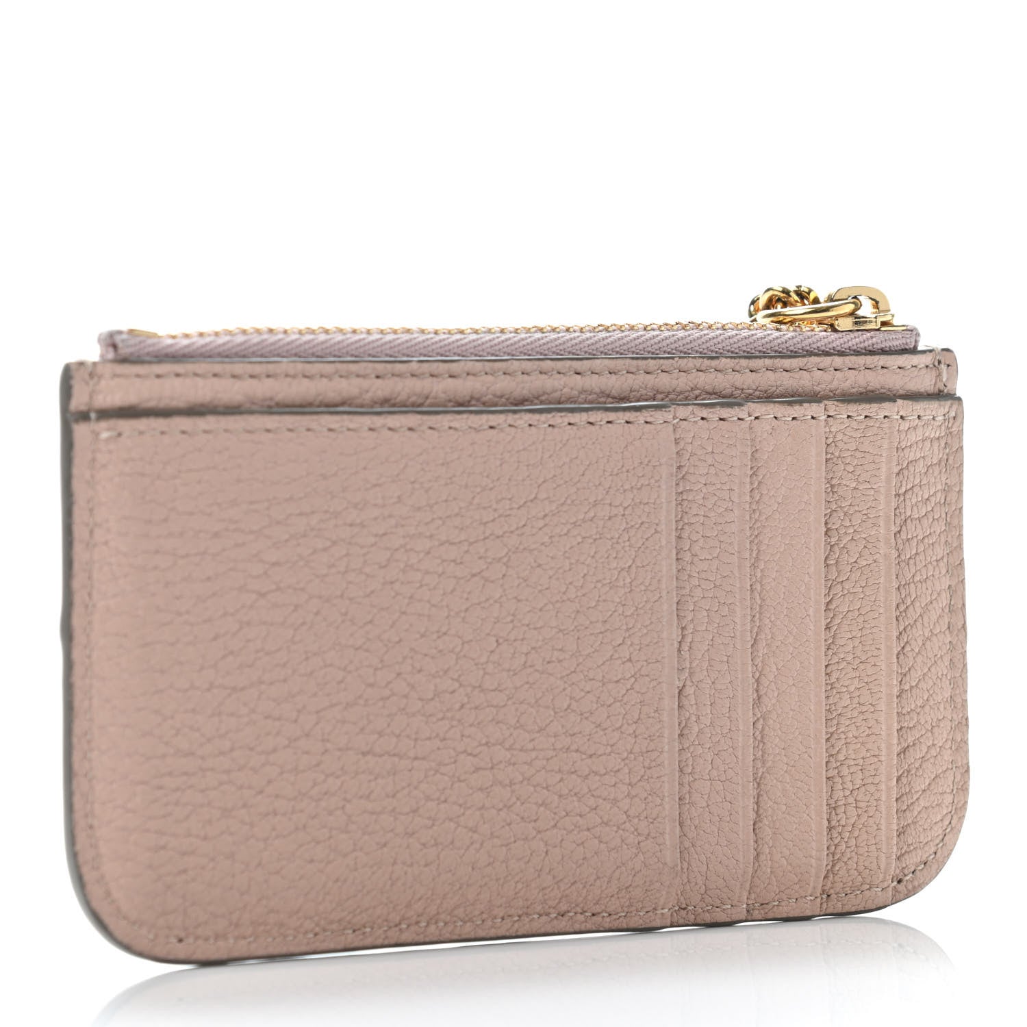 Chloe Grained Calfskin Drew Card Holder Cement Pink 2 of 4