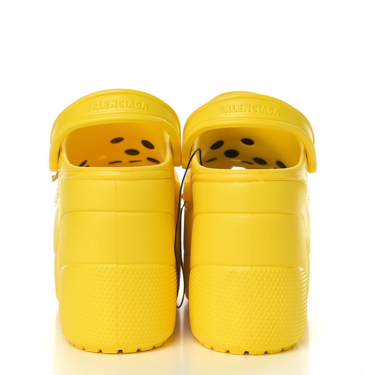 X CROCS Rubber Textured Womens Platform Sandals 37 Jaune Soleil