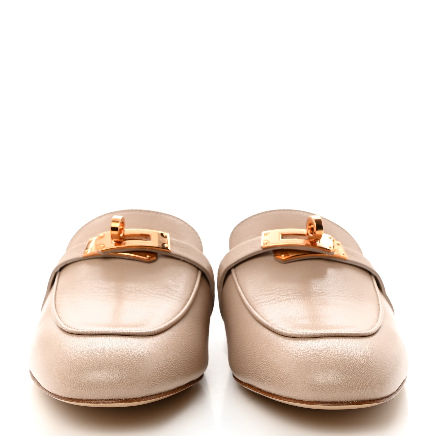Hermes Calfskin Oz Mules 37 Blanc Gomme 2 of 9