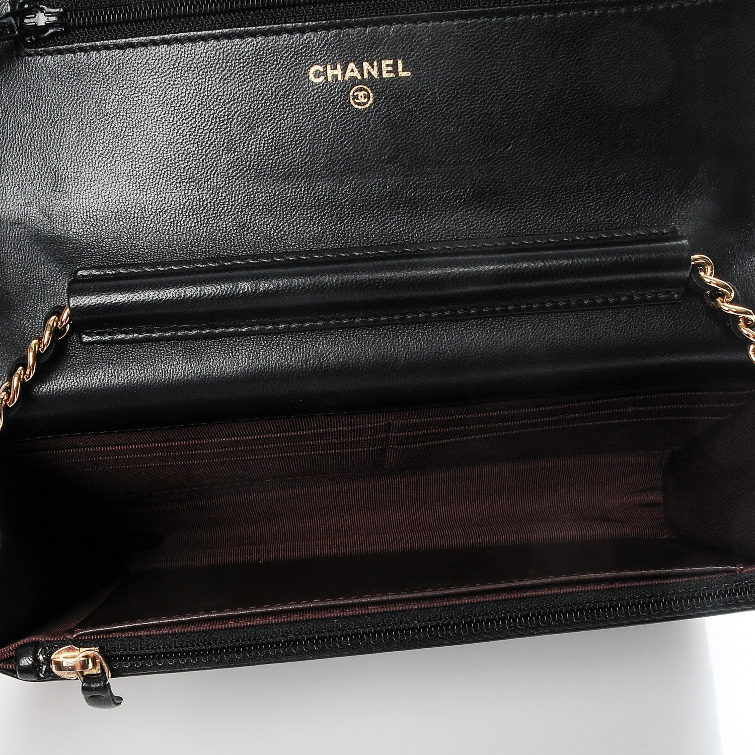 Chanel Lambskin Quilted Wallet On Chain WOC Black 5 of 8